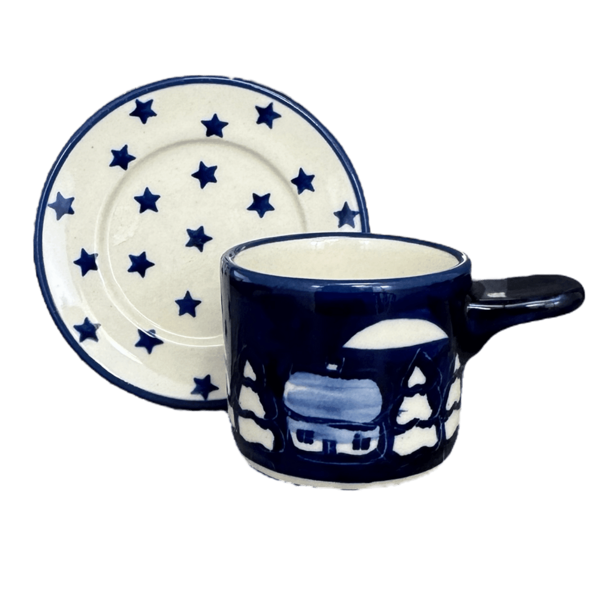 Espresso Cup with Saucer, 2 oz in "Winter's Eve" by Manufaktura | F113S-IBZ