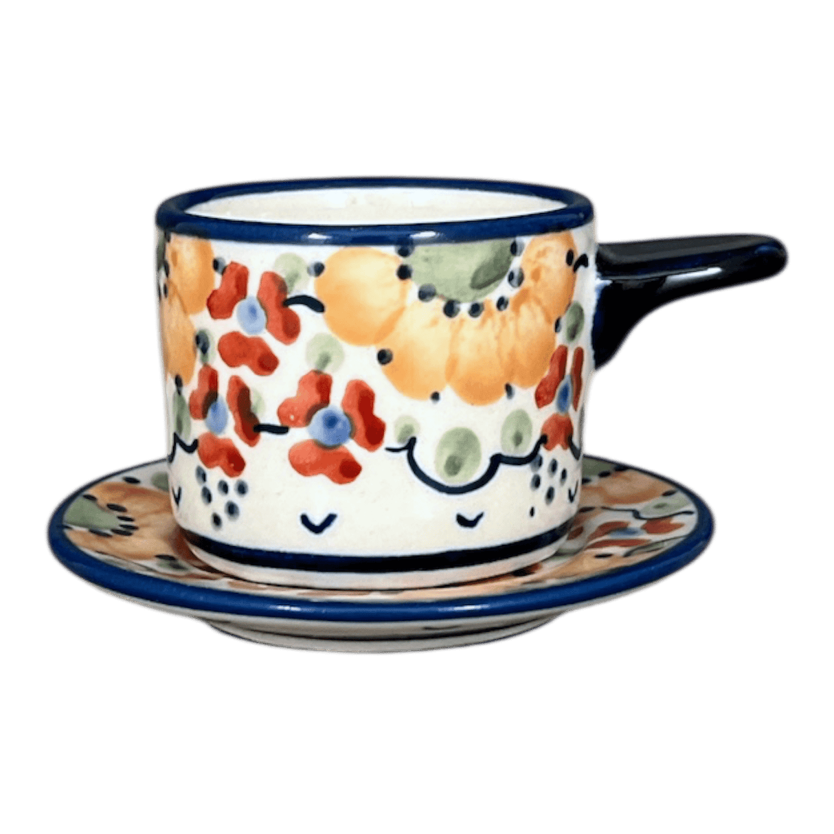 Espresso Cup with Saucer, 2 oz in "Autumn Harvest" by Manufaktura | F113S-LB