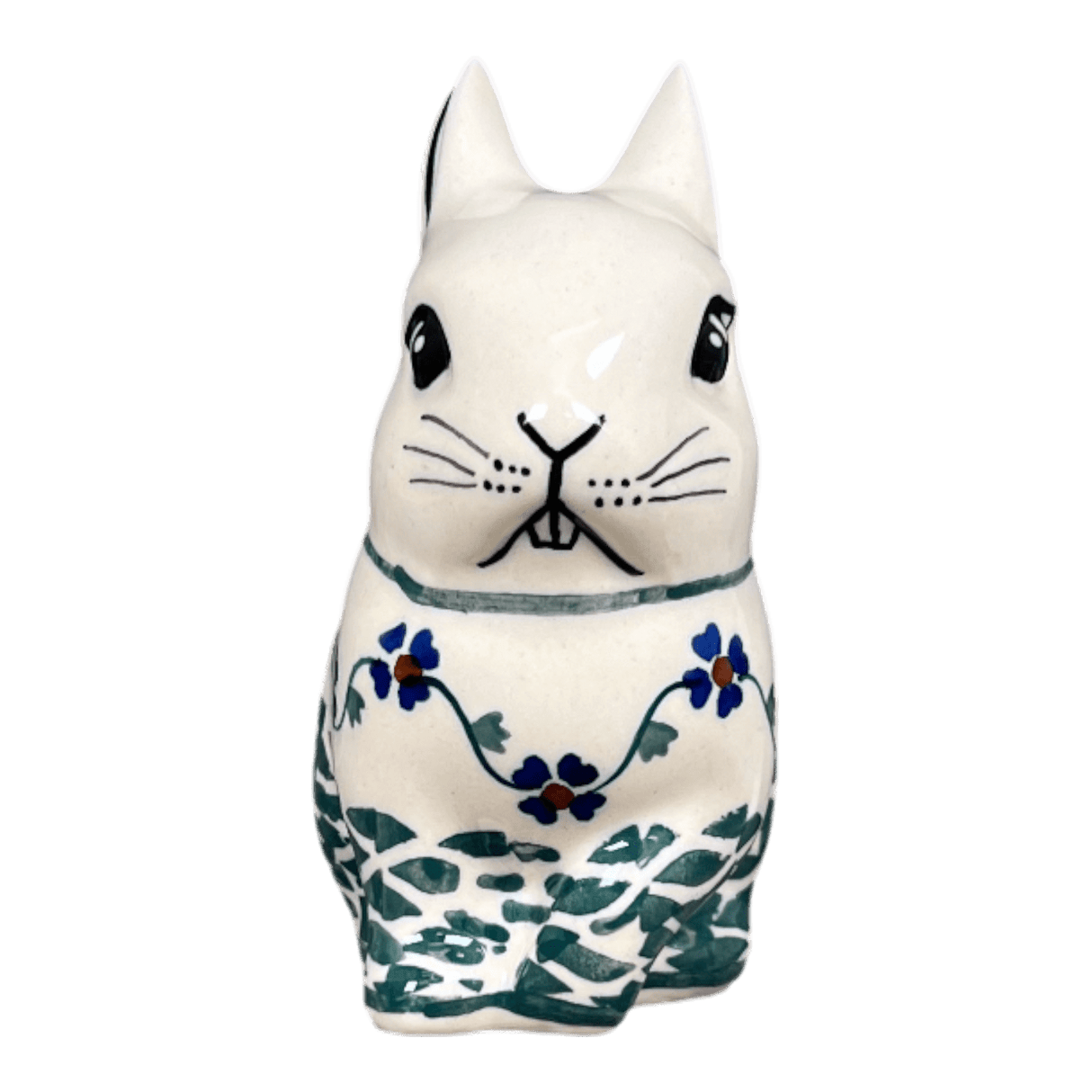 Figurine, Bunny, 4.25" in "Woven Pansies" by Manufaktura | F140T-RV