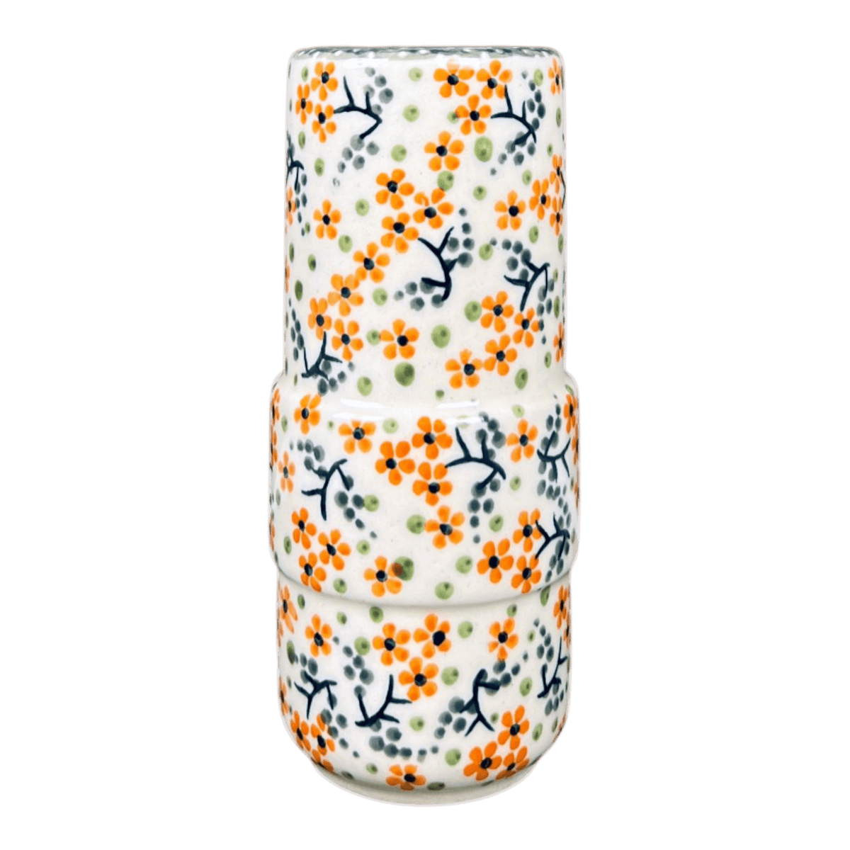 Vase, Slim, 5.5" in "Peach Blossoms" by Manufaktura | F141S-AS46