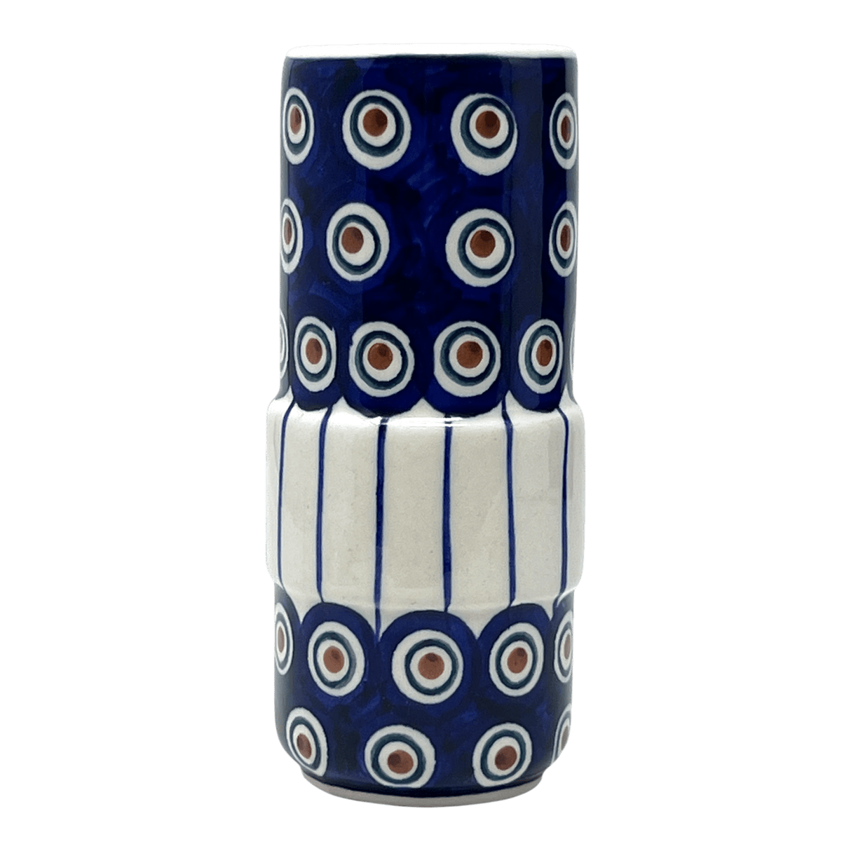 Vase, Slim, 5.5" in "Peacock in Line" by Manufaktura | F141T-54A