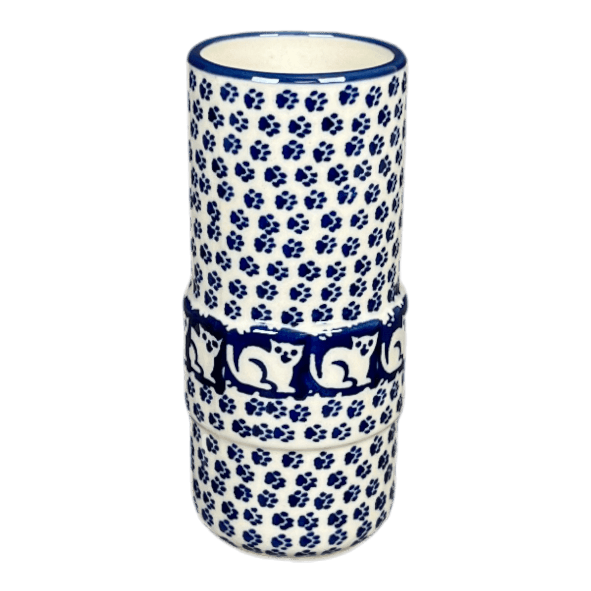 Vase, Slim, 5.5" in "Kitty Cat Path" by Manufaktura | F141T-KOT6