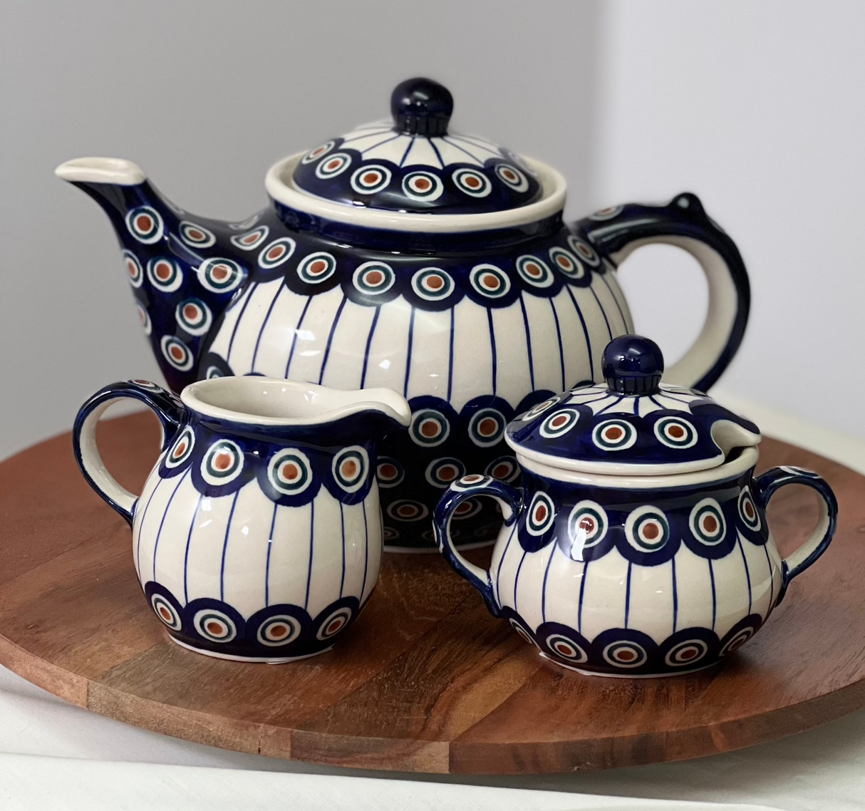 Teapot, 0.7 Liter in "Peacock in Line" by Manufaktura | C016T-54A