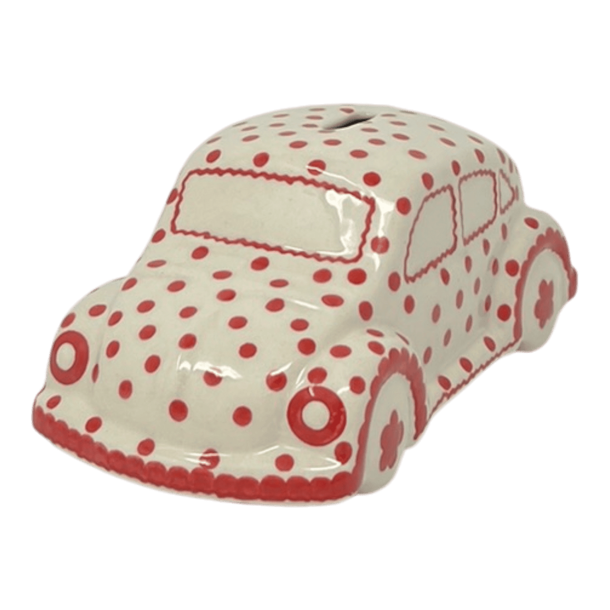 Bank, Beetle, 8.6" x 4.5" in "Dotted Reds" by Galia | GAD20-PG3