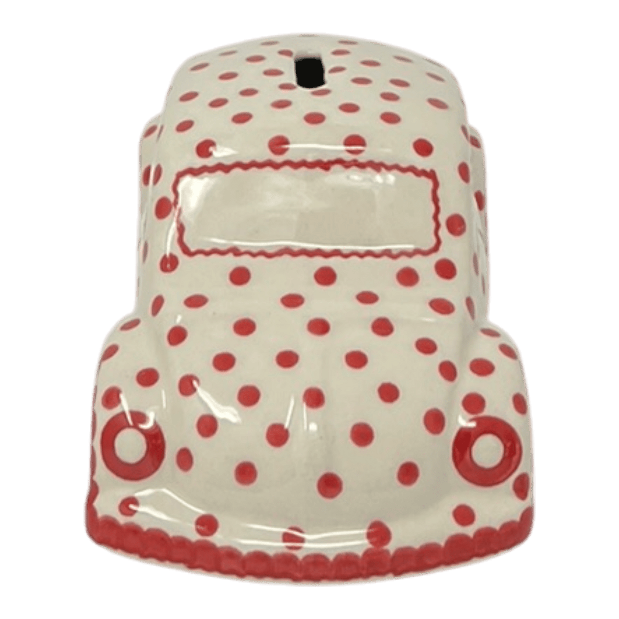 Bank, Beetle, 8.6" x 4.5" in "Dotted Reds" by Galia | GAD20-PG3