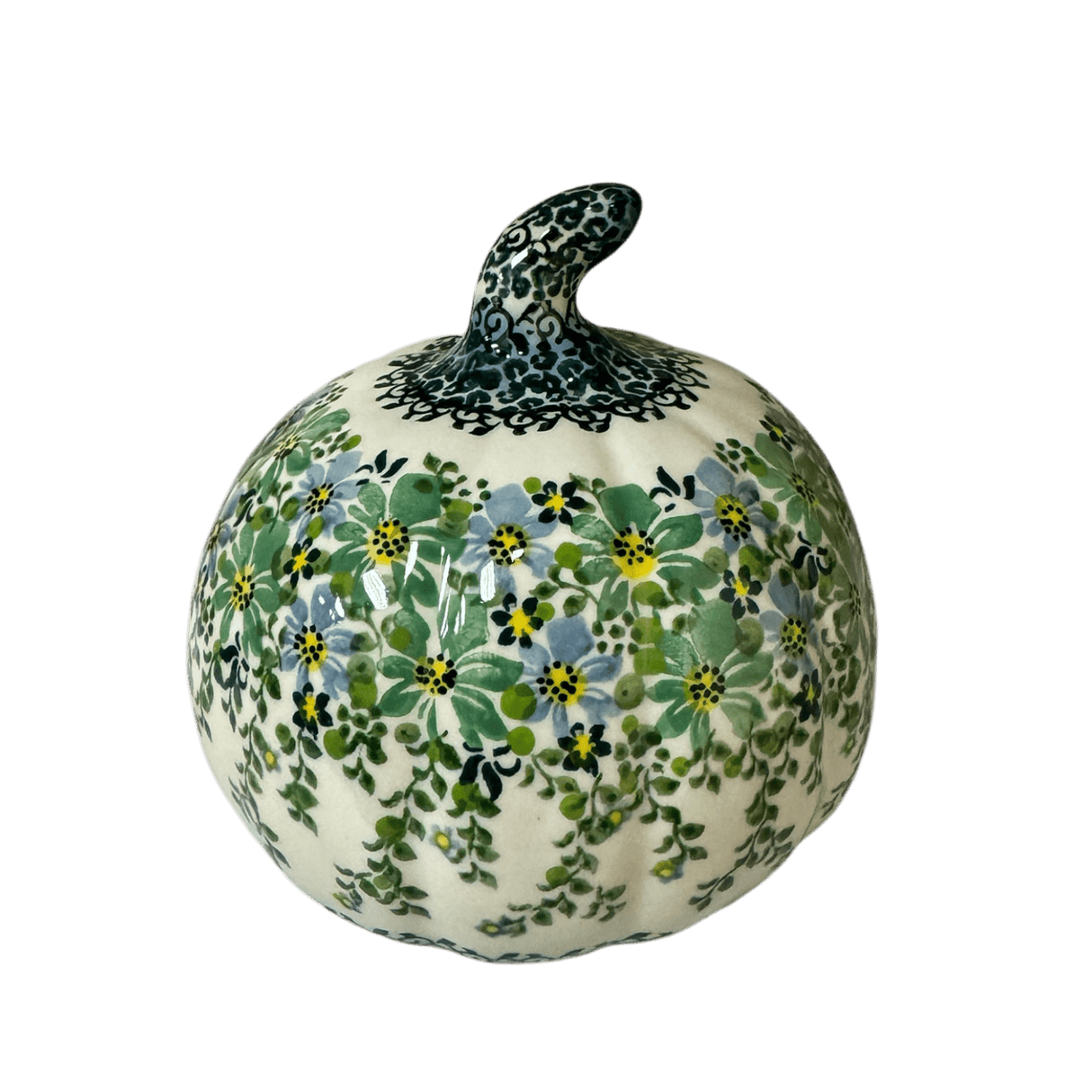Decorative Pumpkin, 5.75" in "Blue & Green Dream" by Galia | GAD37-UHP2