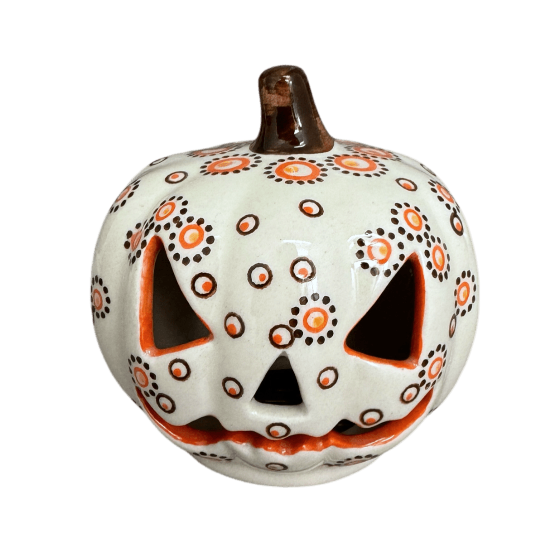 Luminary, Pumpkin, 4" in "Sunny Dots" by Galia | GAD44D-PK2