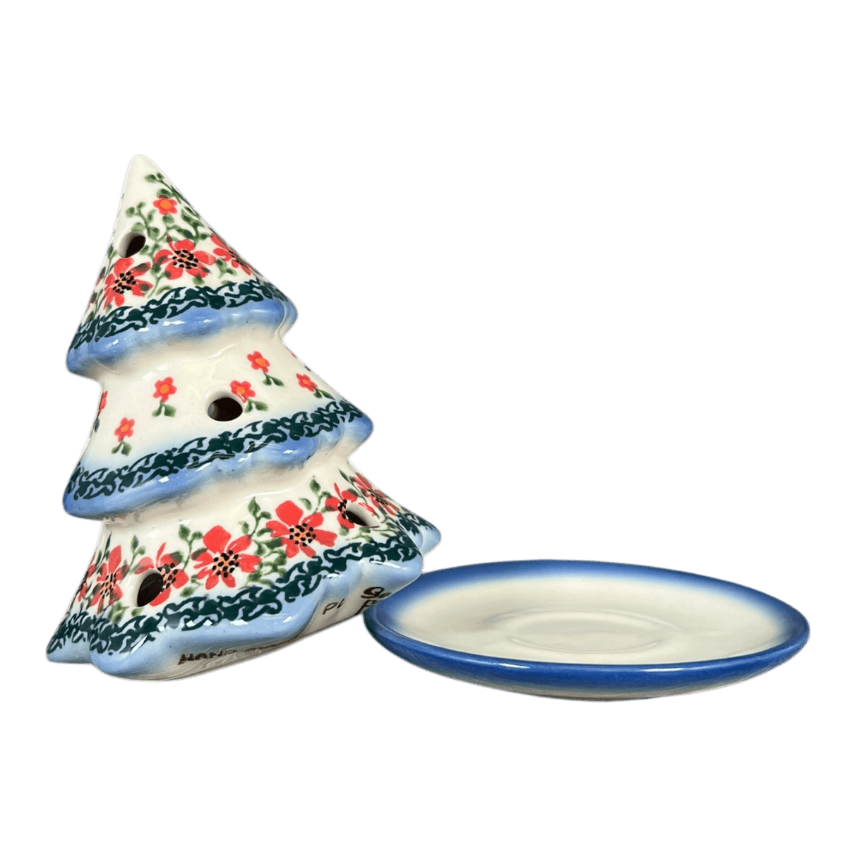 Luminary, Christmas Tree, 5" Small in "Draping Red Florals" by Galia | GCH03-PW3