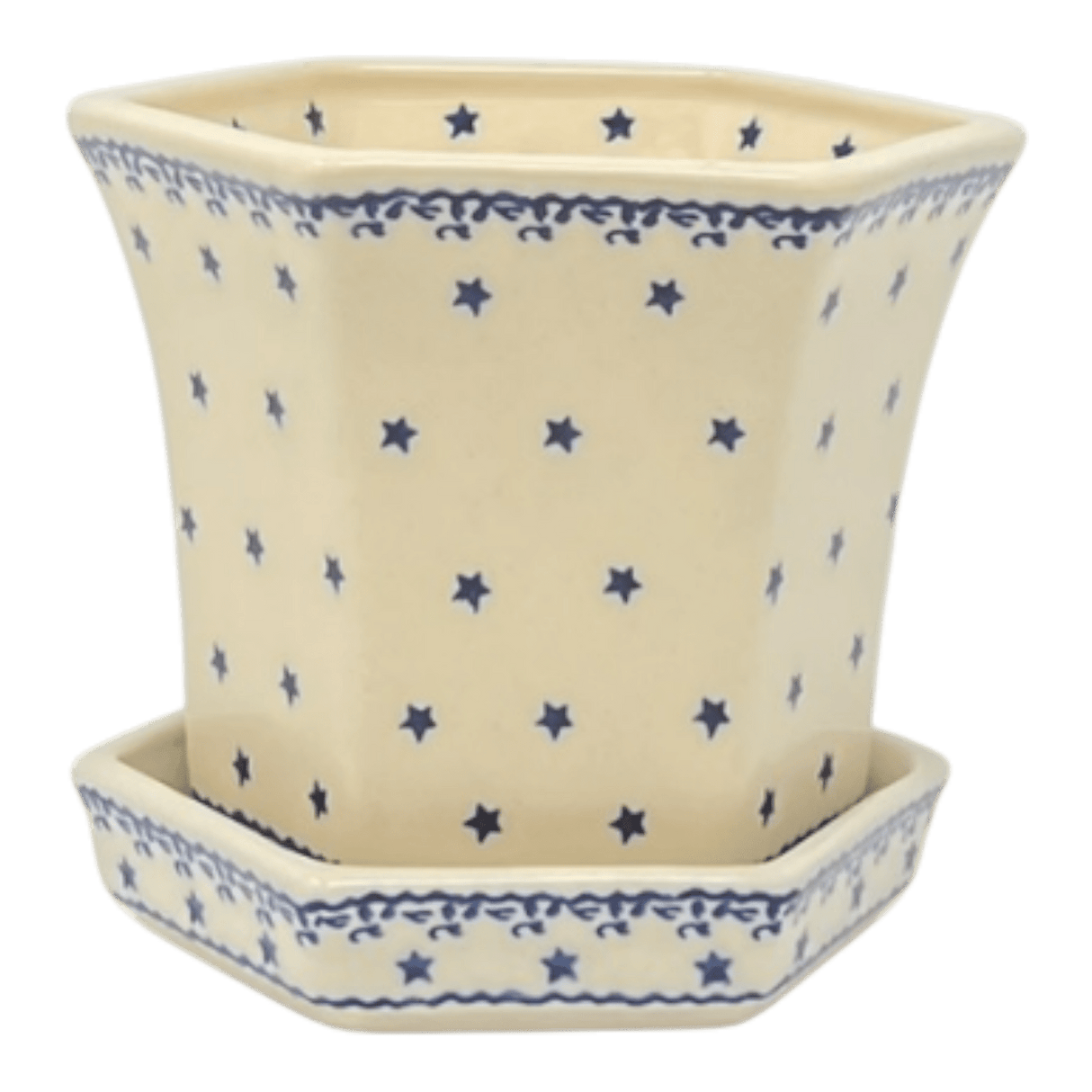 Flower Pot, Hexagonal, 5" Small in "All Star" by Galia | GDN08-PG