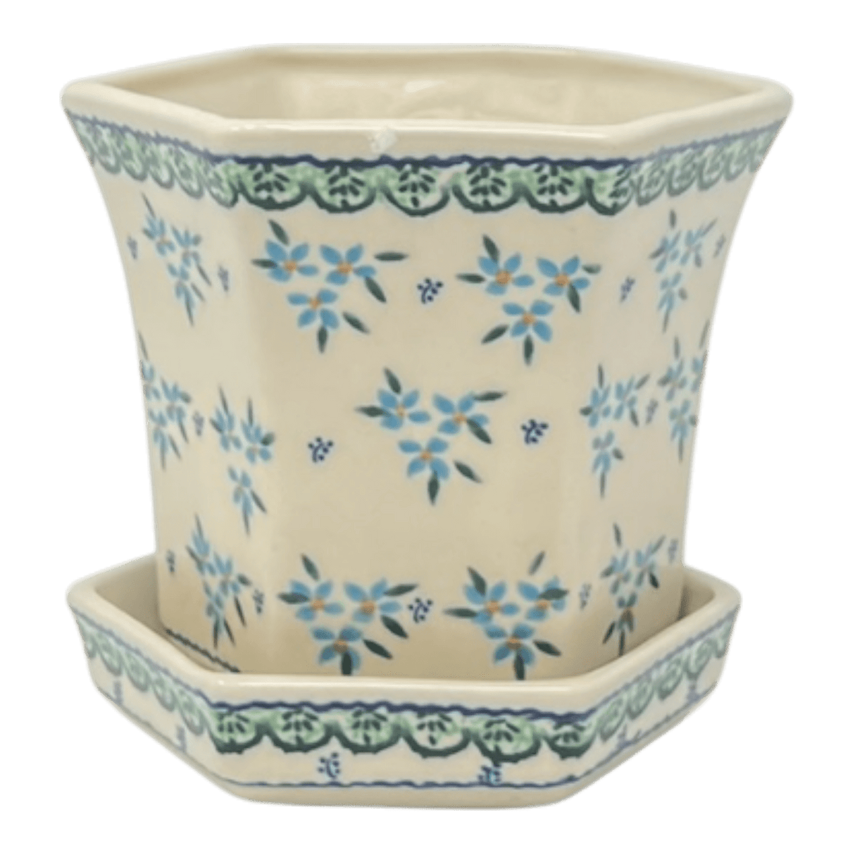 Flower Pot, Hexagonal, 5" Small in "Blue Star Bundle" by Galia | GDN08-PN