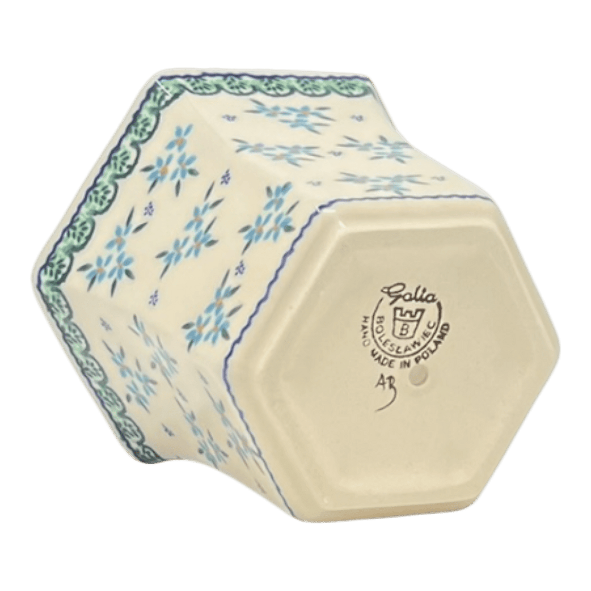 Flower Pot, Hexagonal, 5" Small in "Blue Star Bundle" by Galia | GDN08-PN