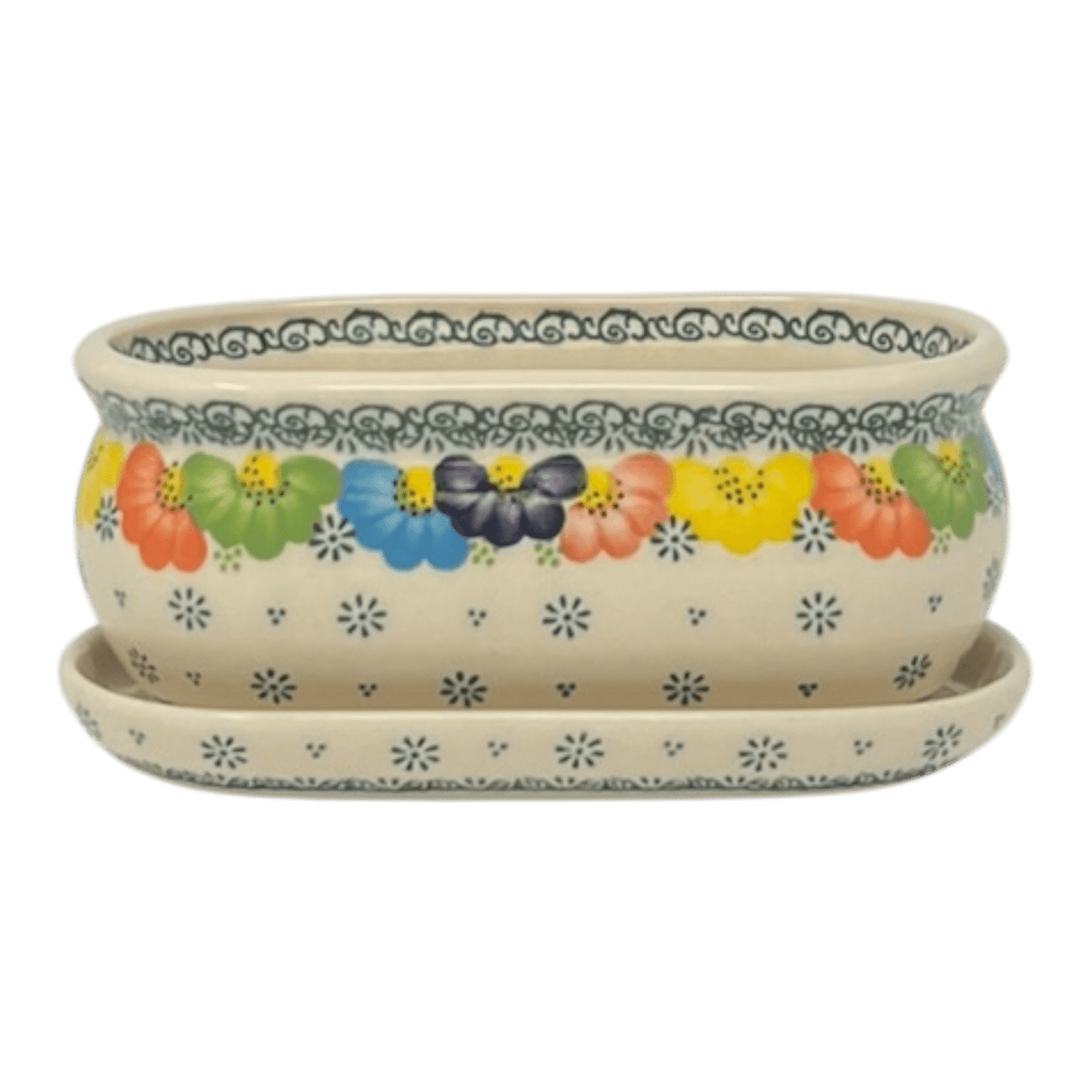 Herb Pot, 6.9" in "Rainbow Wreath" by Galia | GDN11-UV3