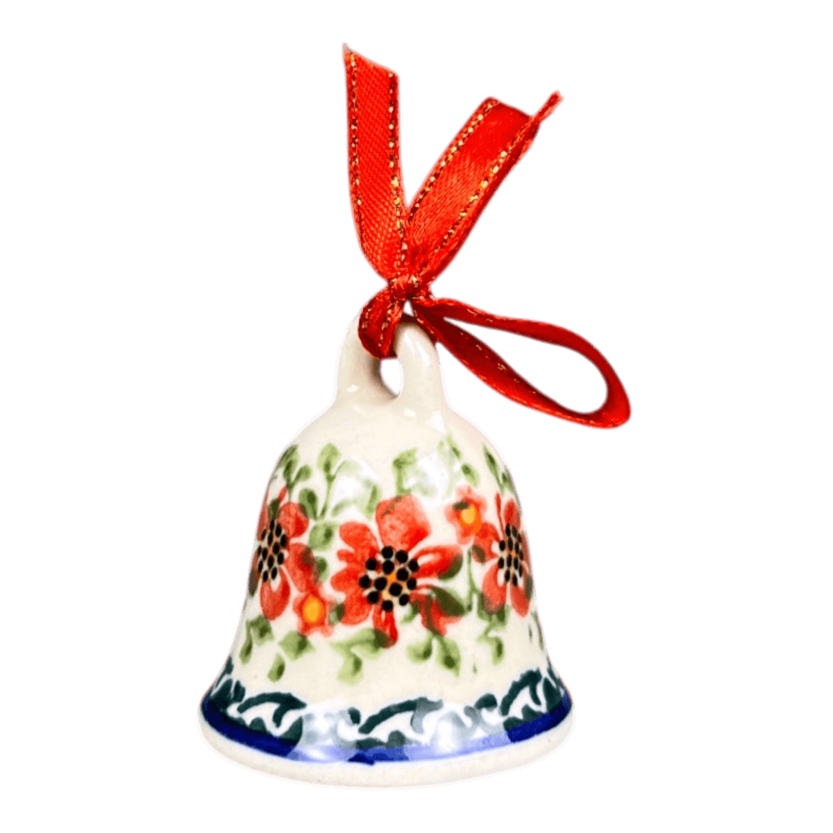 Ornament, Tiny Bell, 2" in "Draping Red Florals" by Galia | GDW09-PW3
