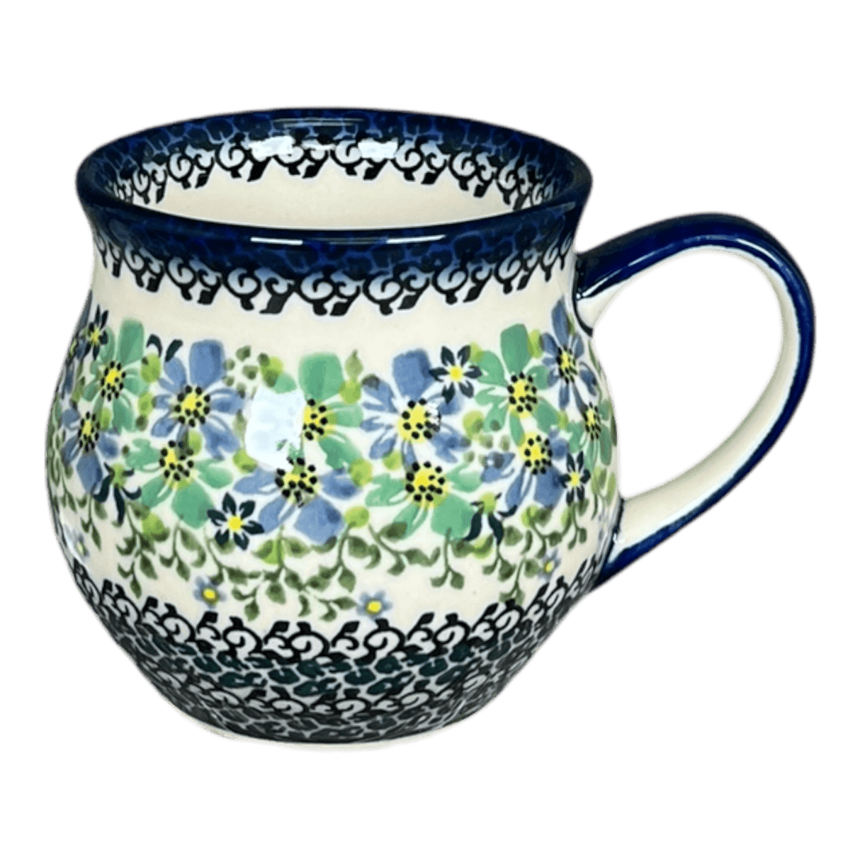 Mug, Belly Mug, 12 oz Medium in "Blue & Green Dream" by Galia | GK04B-UHP2