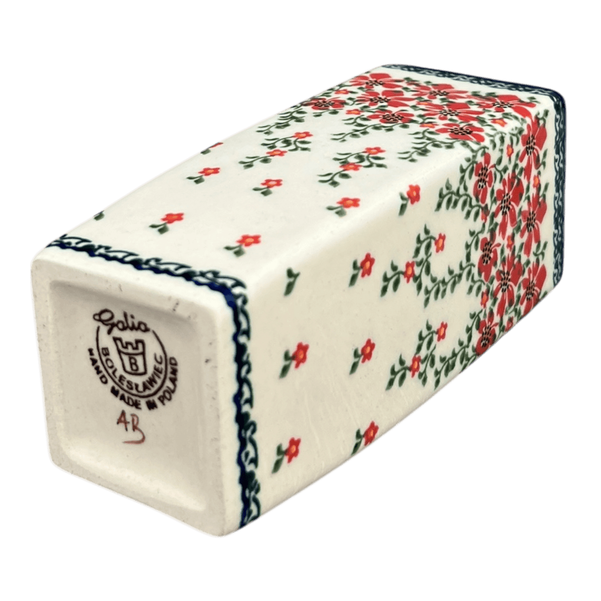 Vase, Square Vase, 6.5" in "Draping Red Florals" by Galia | GW07-PW3