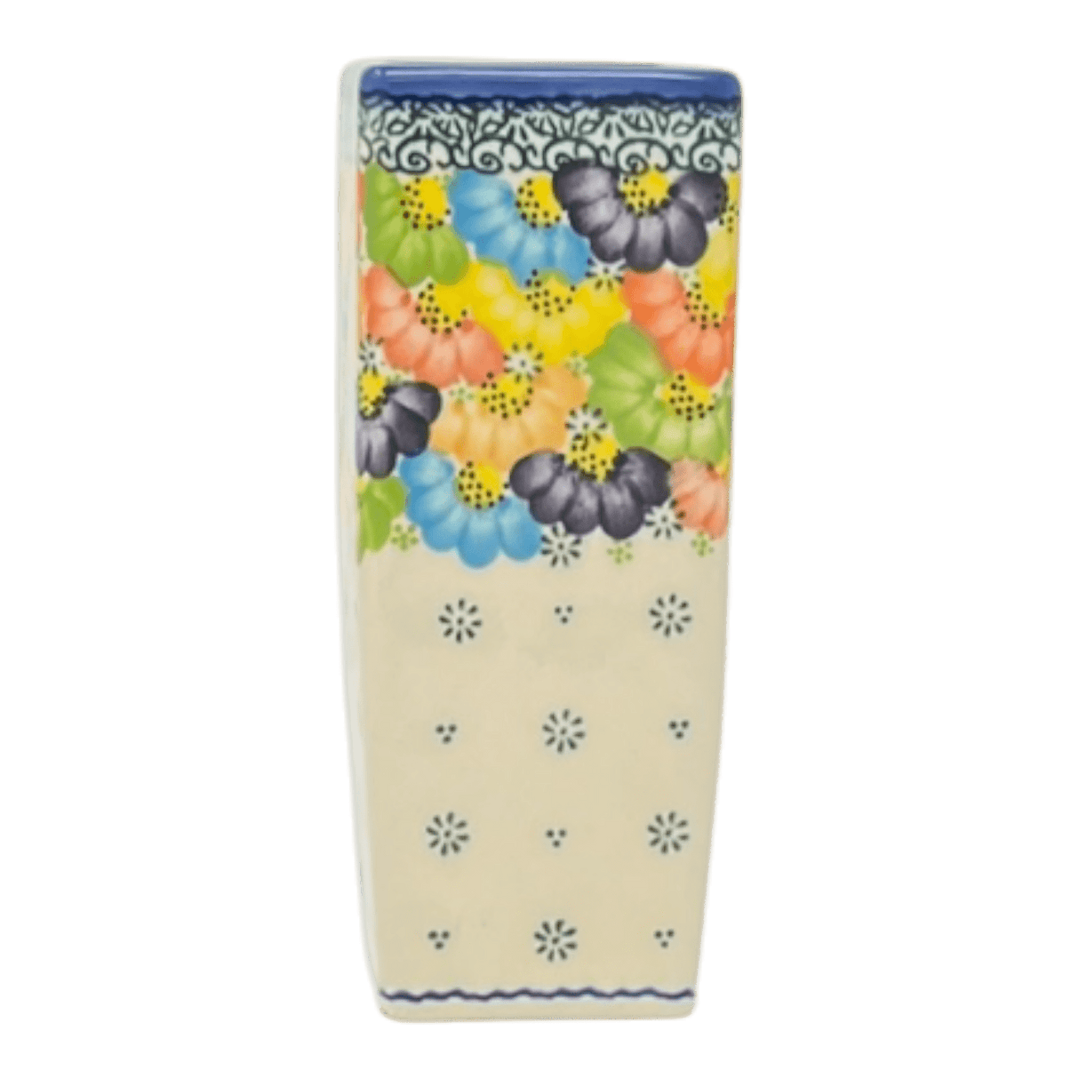 Vase, Square Vase, 6.5" in "Rainbow Wreath" by Galia | GW07-UV3