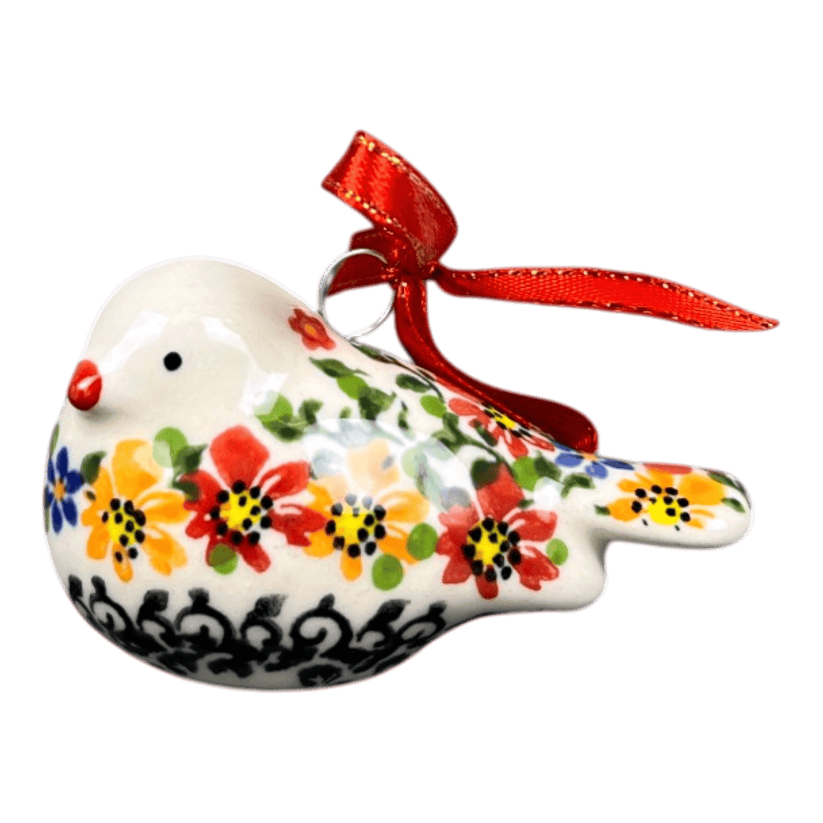 Ornament, Bird, 2" in "Red & Orange Dream" by Galia | GZW28-UHP