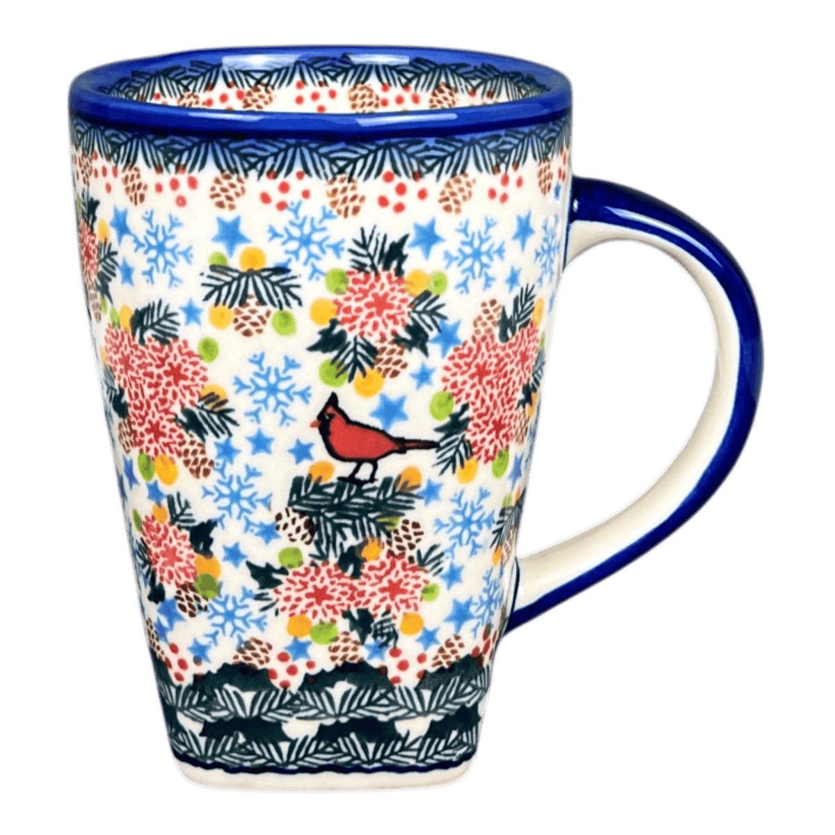 Mug, Tapered Mug, 20 oz in "Winter Cardinal" by Galia | GK06-AS2