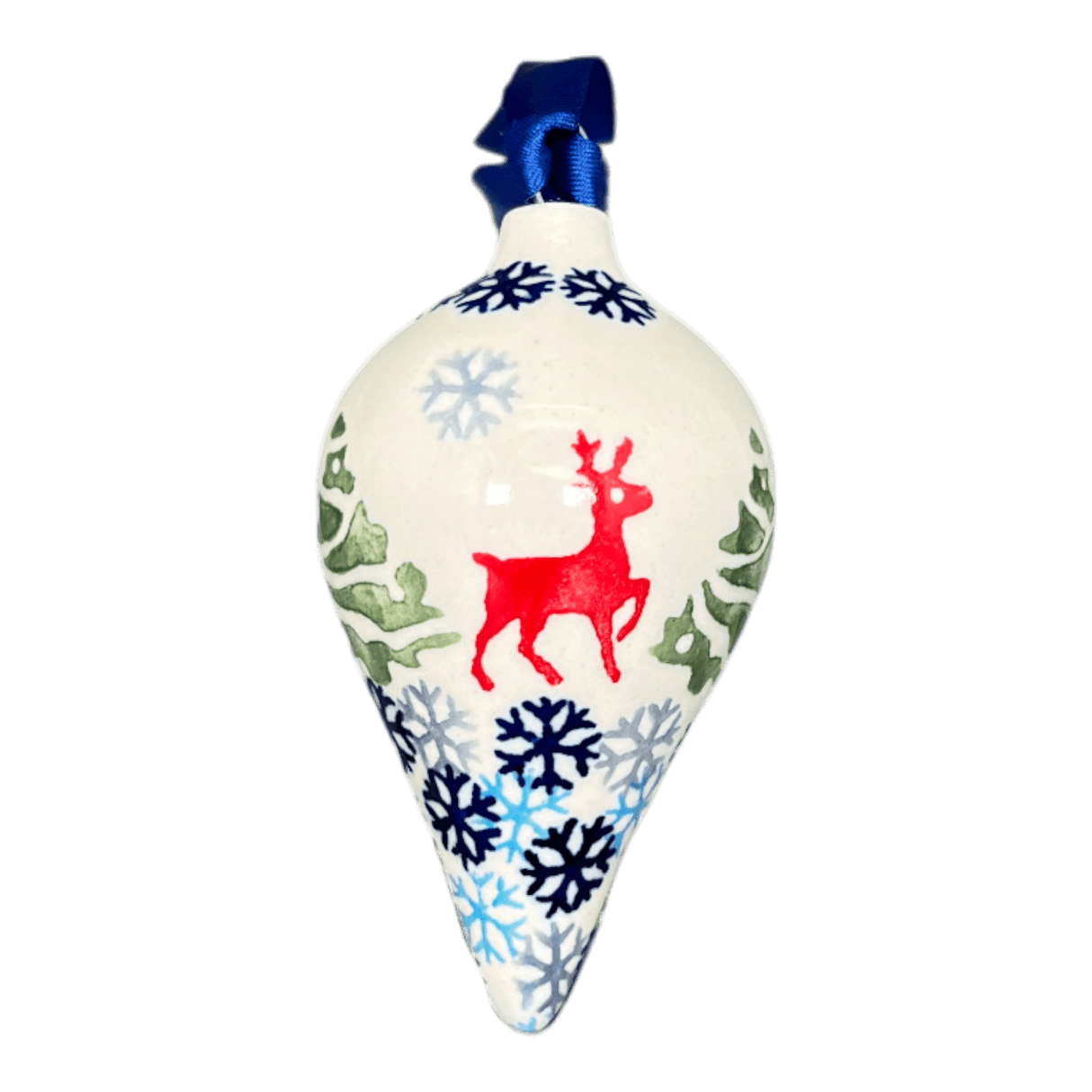 Ornament, Teardrop in "Reindeer Games" by Manufaktura | K027T-BL07