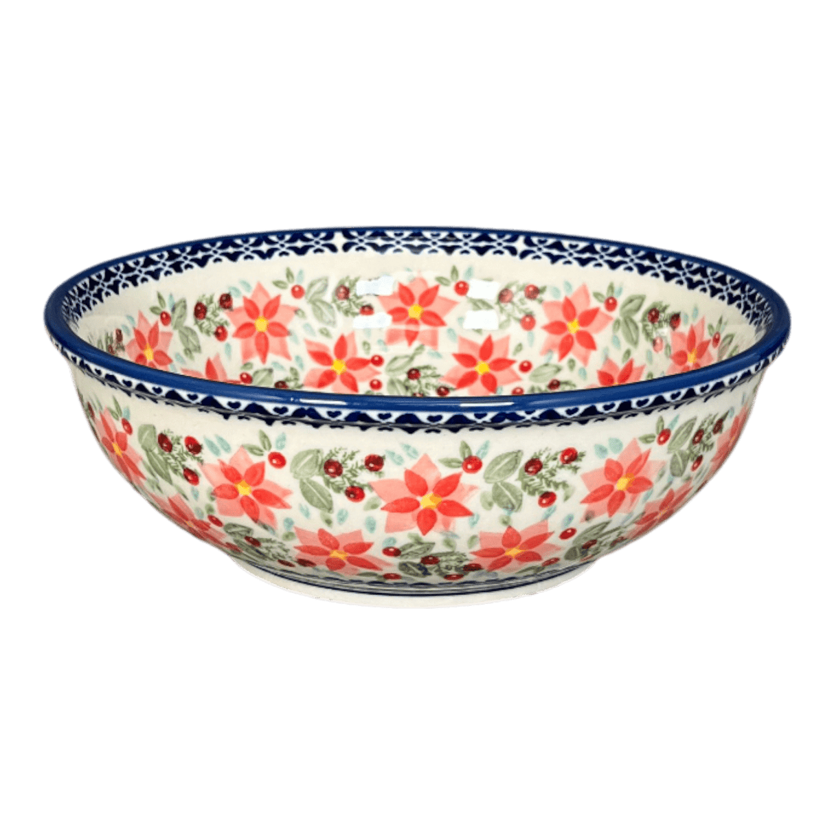 Bowl, Round, 8.5" in "Pink Poinsettia" by Manufaktura | M135S-PS14