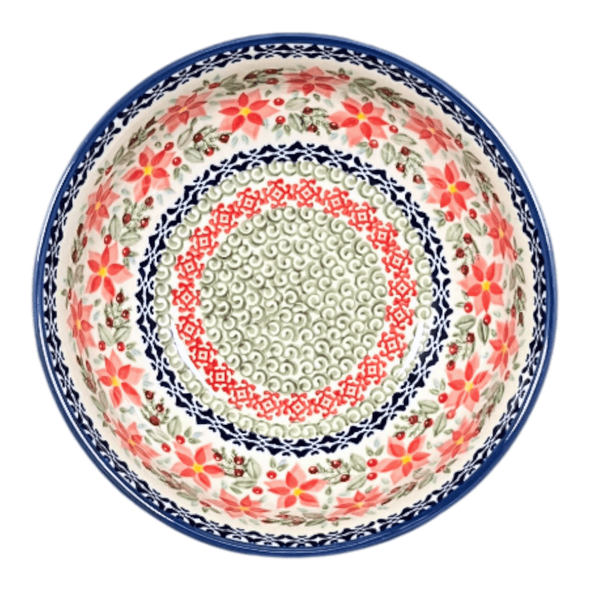 Bowl, Round, 8.5" in "Pink Poinsettia" by Manufaktura | M135S-PS14