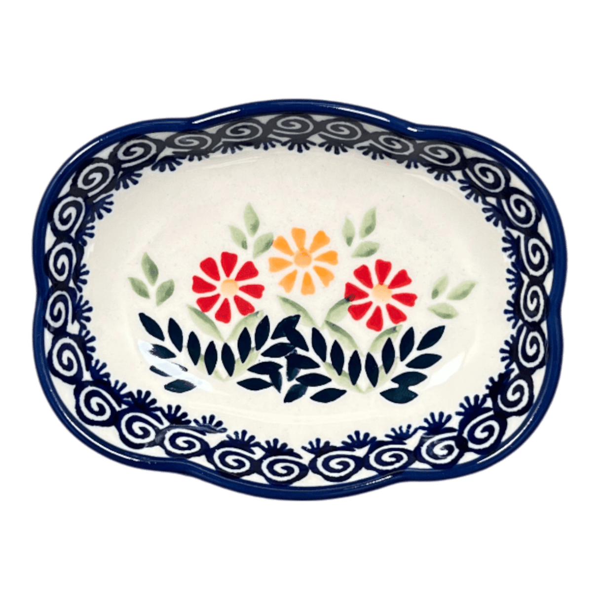 Dish, Cloud-Shaped, Small 3" x 5" in "Flower Power" by Manufaktura | S126T-JS14