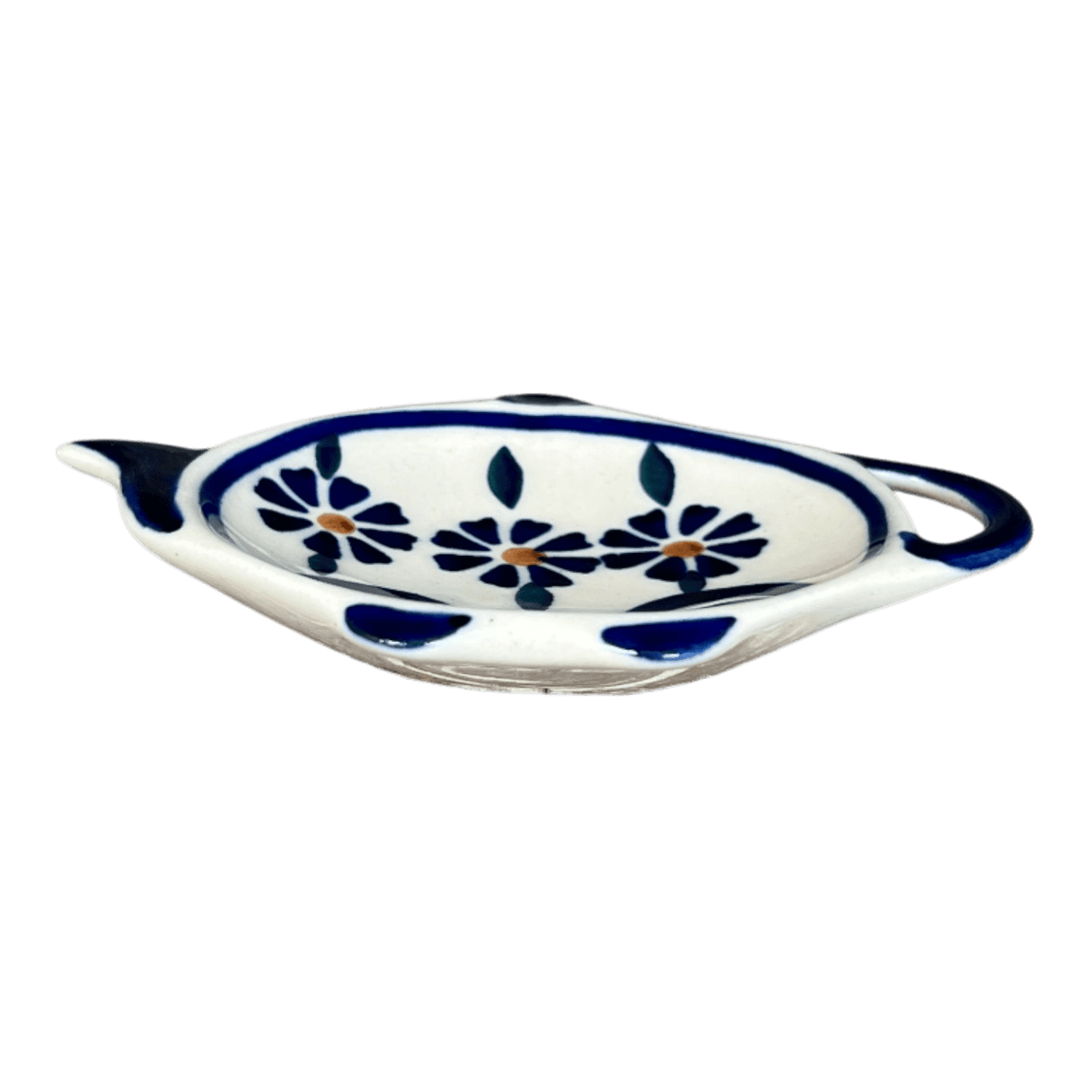 Saucer, Teapot, 4.25" x 3.25" in "Floral Peacock" by Manufaktura | P094T-54KK