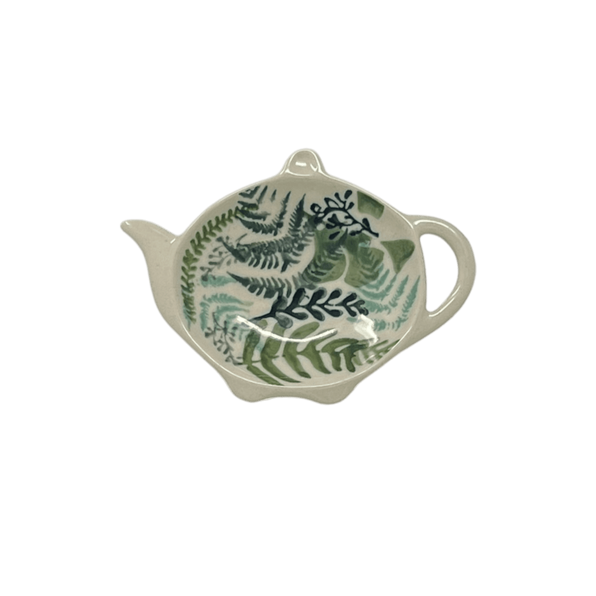 Saucer, Teapot, 4.25" x 3.25" in "Scattered Ferns" by Manufaktura | P094S-GZ39