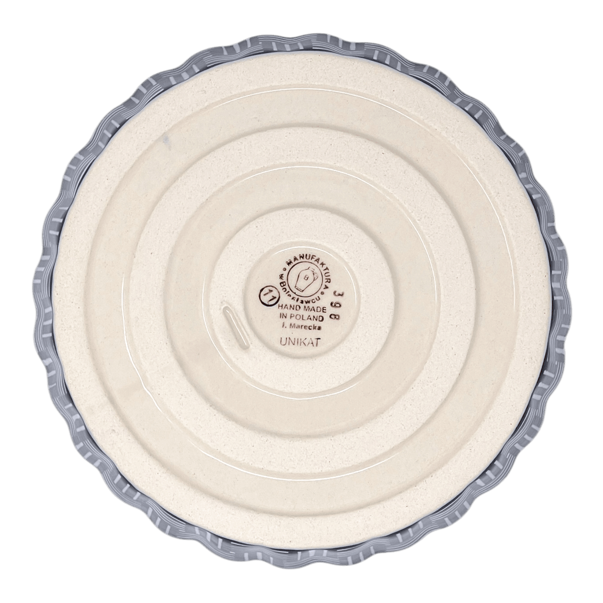 Quiche Dish, Round, 7.5" Small in "Blue Basket Weave" by Manufaktura | F055U-32