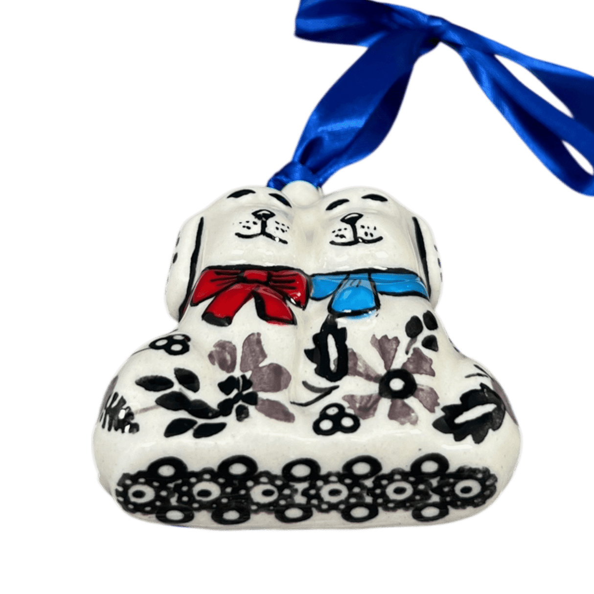 Ornament, Puppy Dogs, 2.5" in "Duet in Black & Grey" by Manufaktura | K015S-DPSC