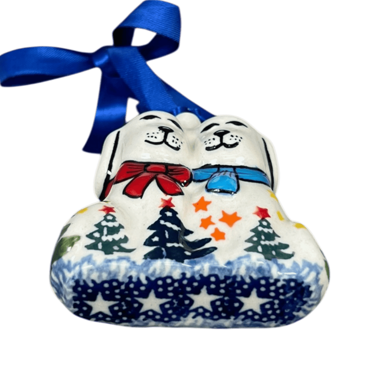 Ornament, Puppy Dogs, 2.5" in "Festive Forest" by Manufaktura | K015U-INS6