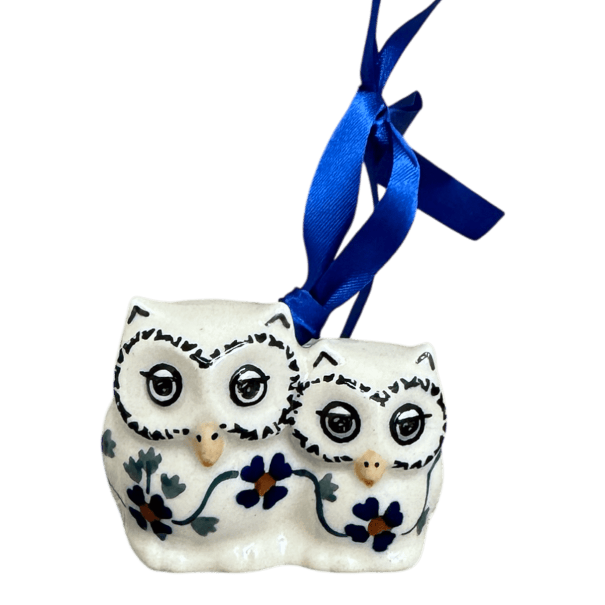 Ornament, Two Owl, 2" in "Woven Pansies" by Manufaktura | K020T-RV