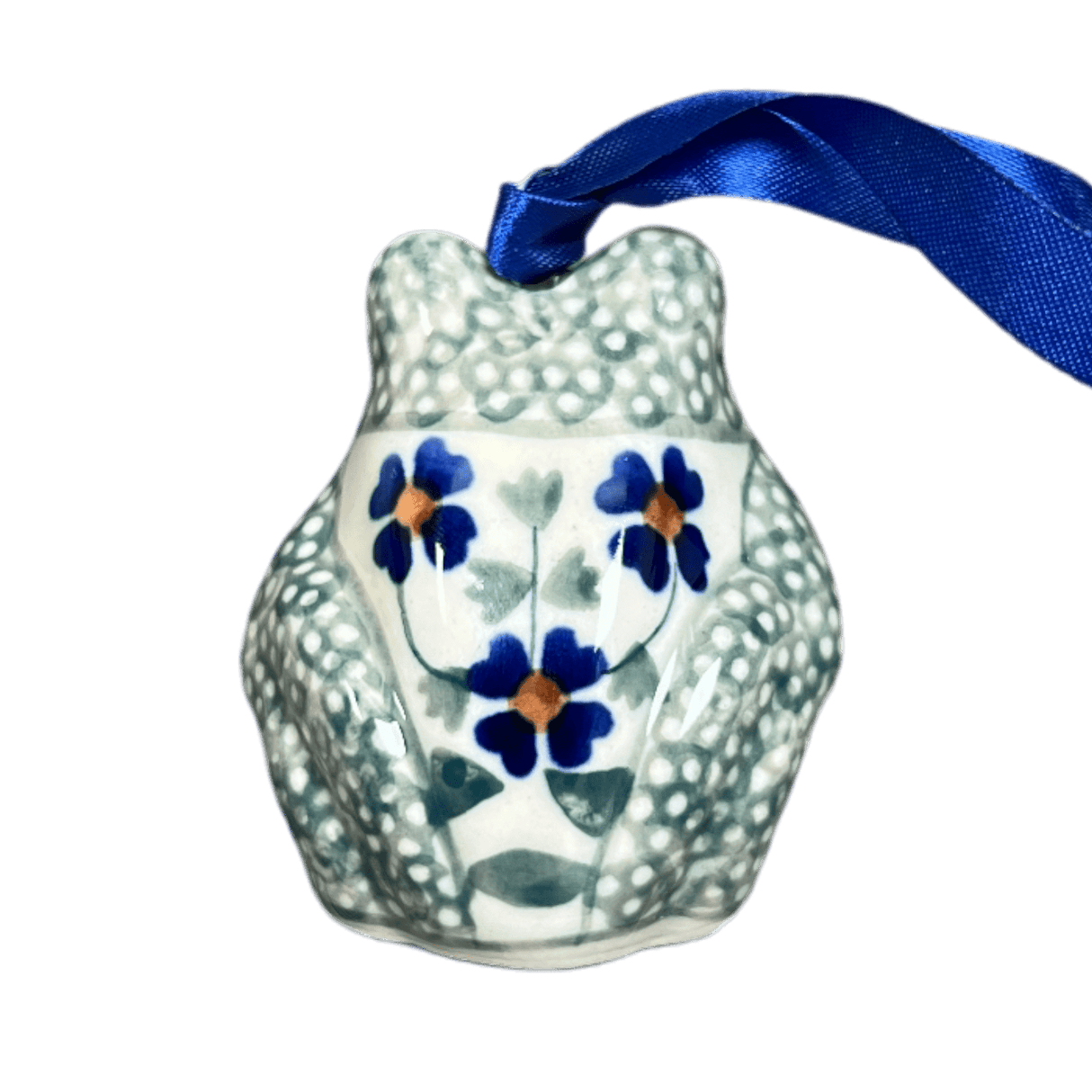 Ornament, Frog, 2" in "Woven Pansies" by Manufaktura | K046T-RV