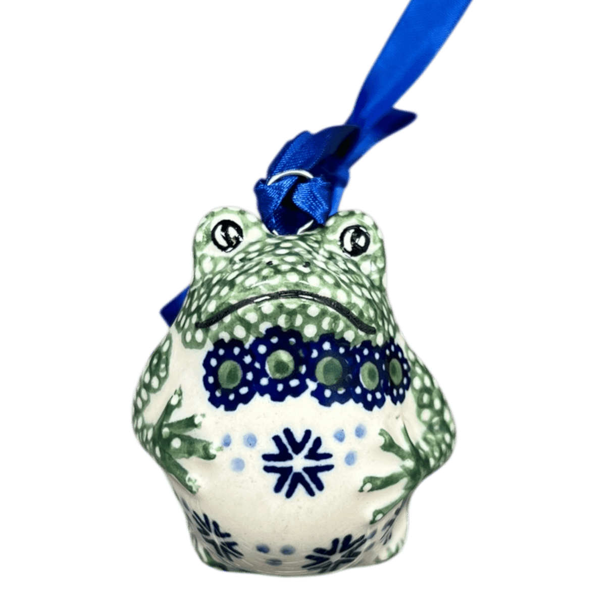 Ornament, Frog, 2" in "Snowy Pines" by Manufaktura | K046T-U22