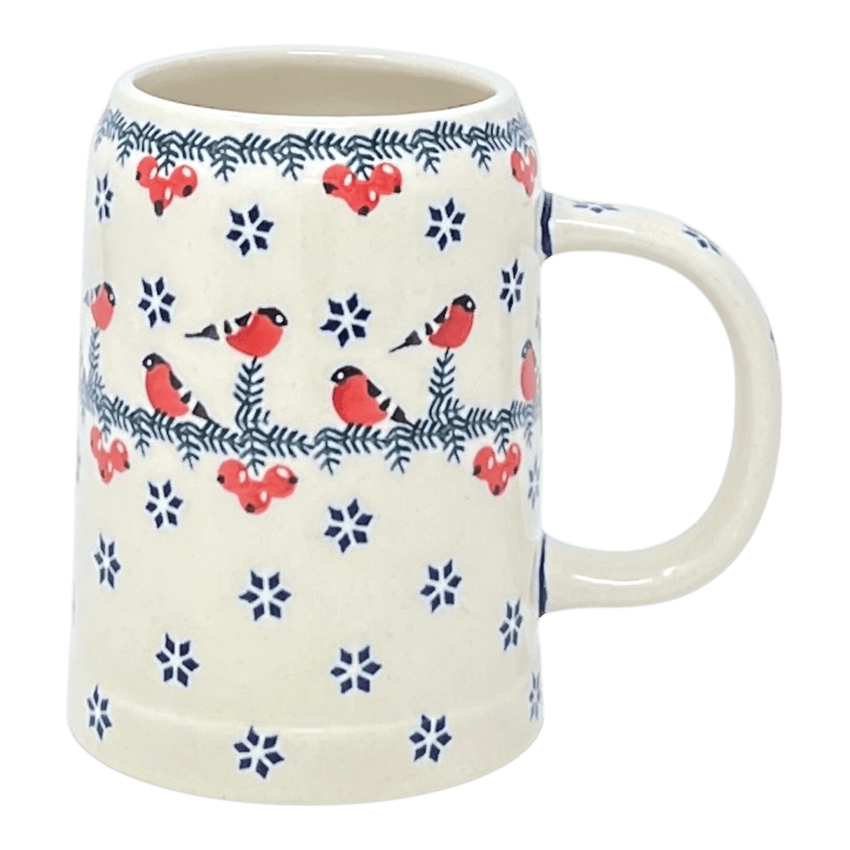 Drinking Glass, Tankard, 22 oz Small in "Red Bird" by Manufaktura | K054T-GILE