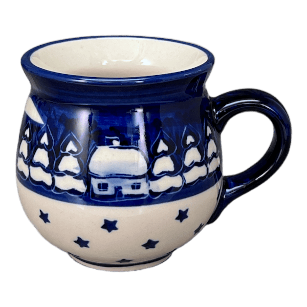 Mug, Belly Mug, Small, 7 oz in "Winter's Eve" by Manufaktura | K067S-IBZ