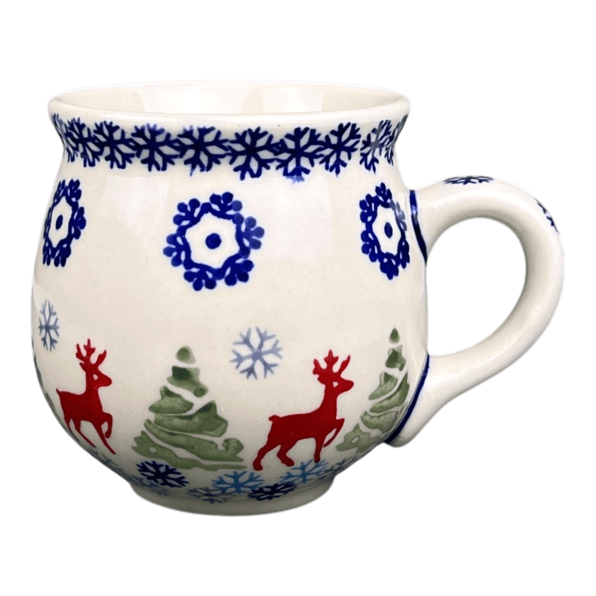 Mug, Belly Mug, Small, 8 oz in "Reindeer Games" by Manufaktura | K067T-BL07