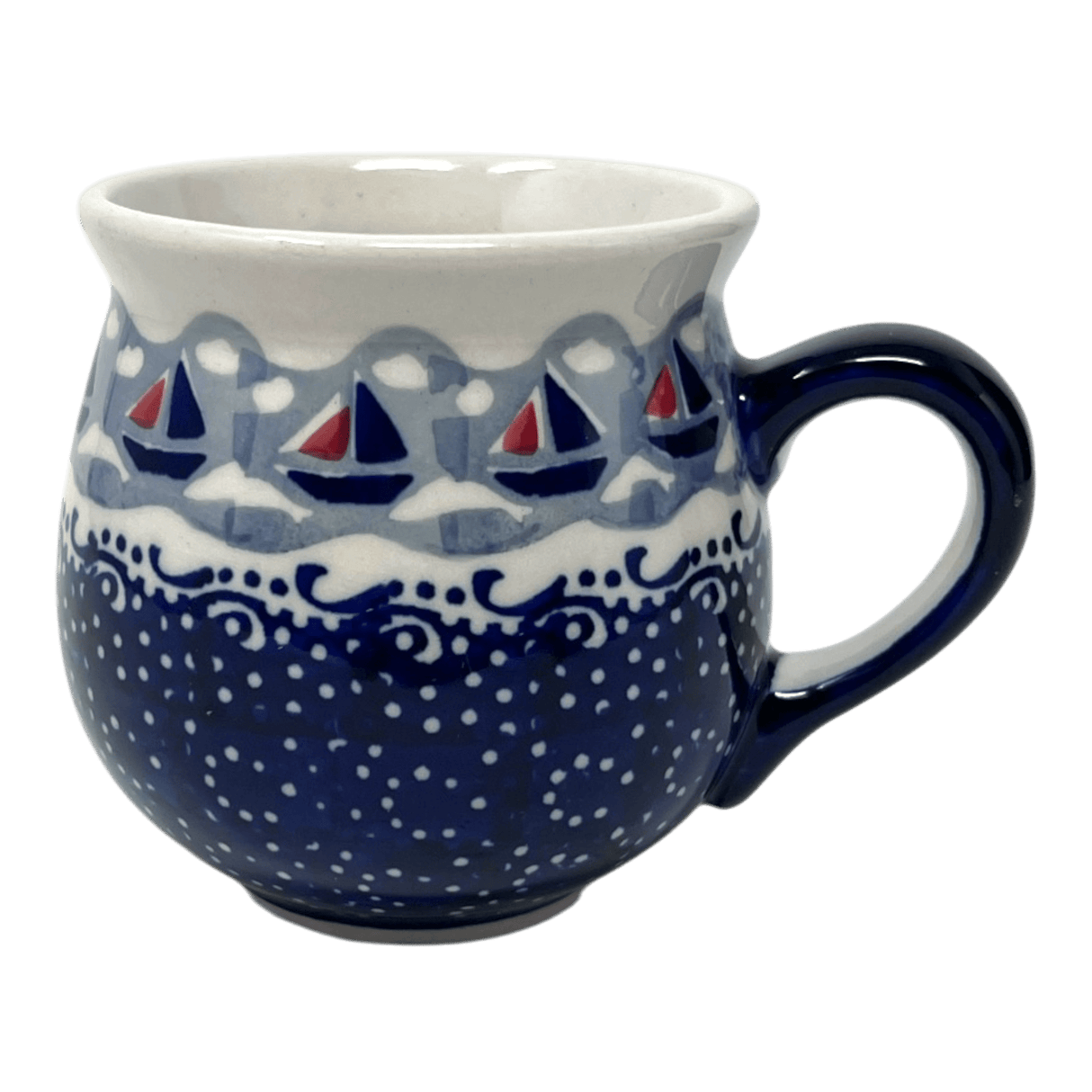 Mug, Belly Mug, Small, 7 oz in "Smooth Sailing" by Manufaktura | K067T-DPMA