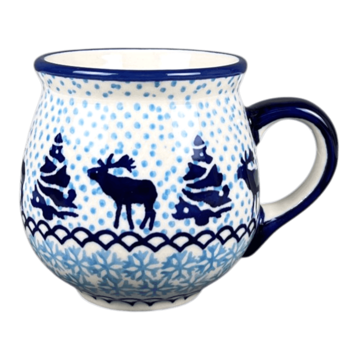 Mug, Belly Mug, Small, 8 oz in "Peaceful Season" by Manufaktura | K067T-JG24