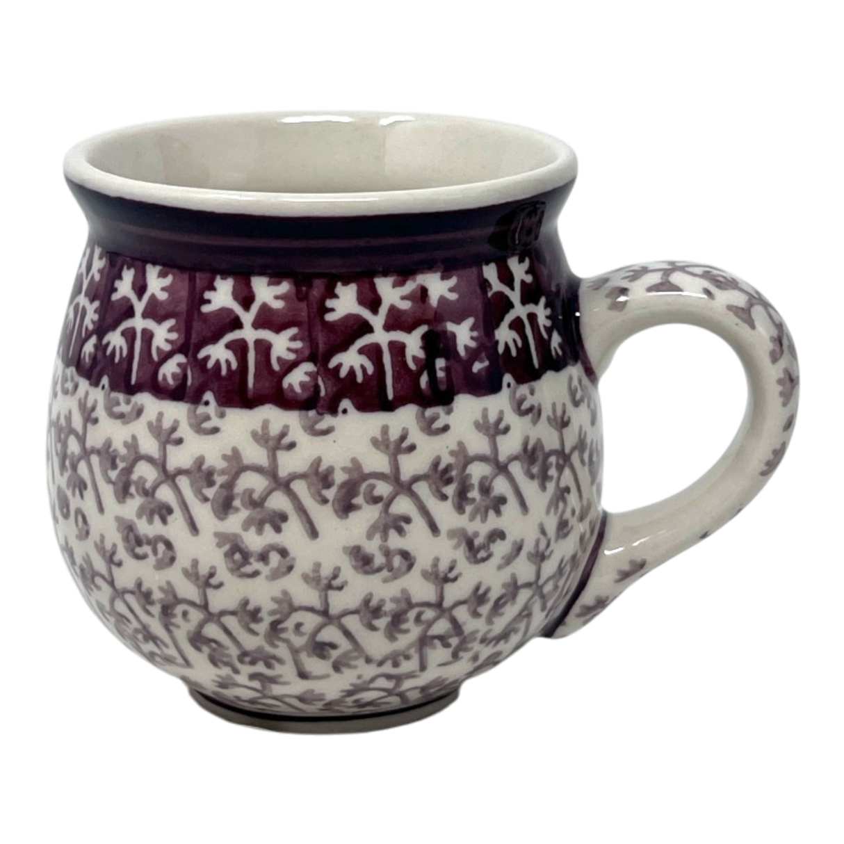 Mug, Belly Mug, Small, 7 oz in "Merlot Thicket" by Manufaktura | K067T-P352