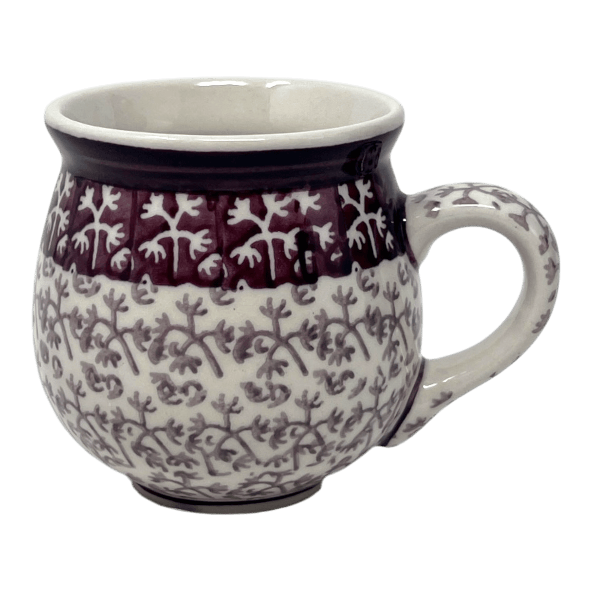 Mug, Belly Mug, Small, 7 oz in "Merlot Thicket" by Manufaktura | K067T-P352