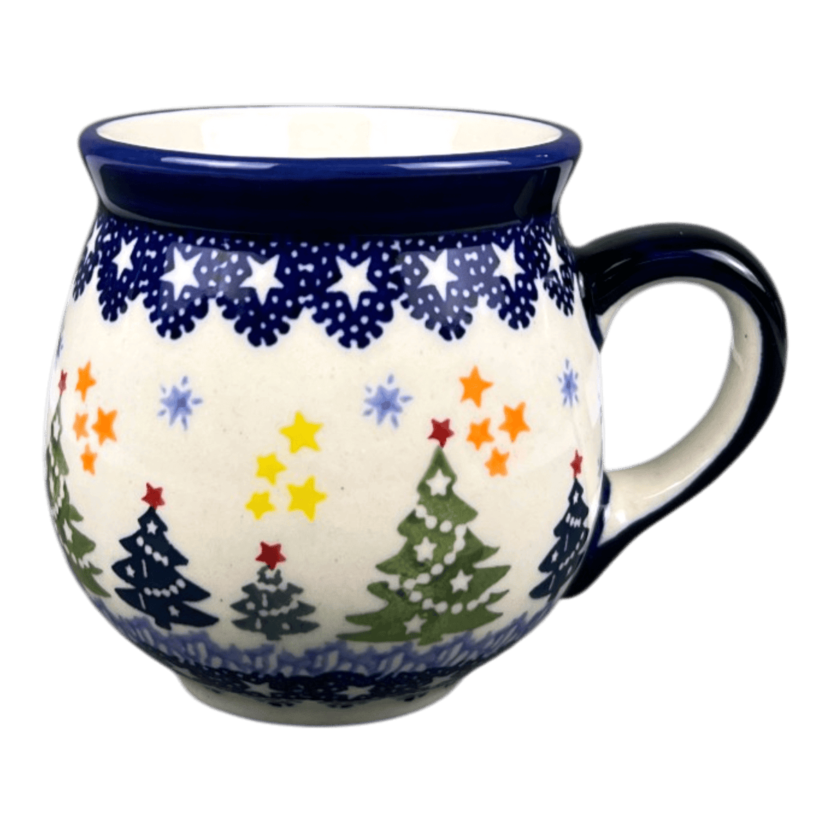 Mug, Belly Mug, Small, 8 oz in "Festive Forest" by Manufaktura | K067U-INS6