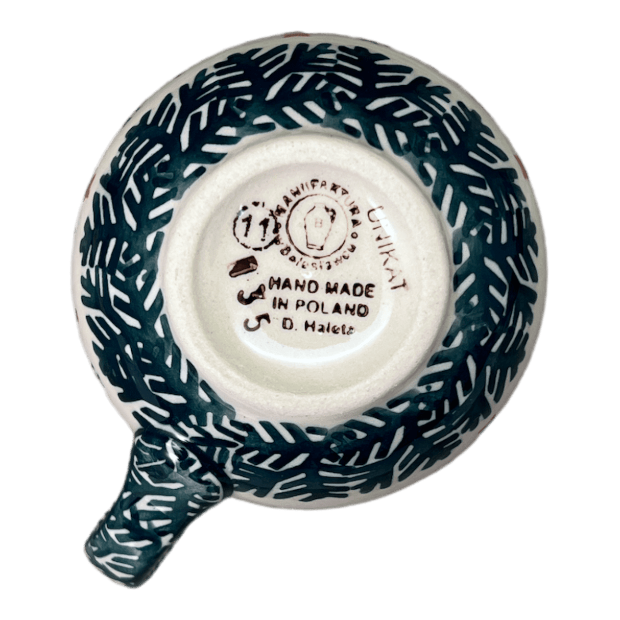 Mug, Belly Mug, Small, 7 oz in "Evergreen Bells" by Manufaktura | K067U-PZDG