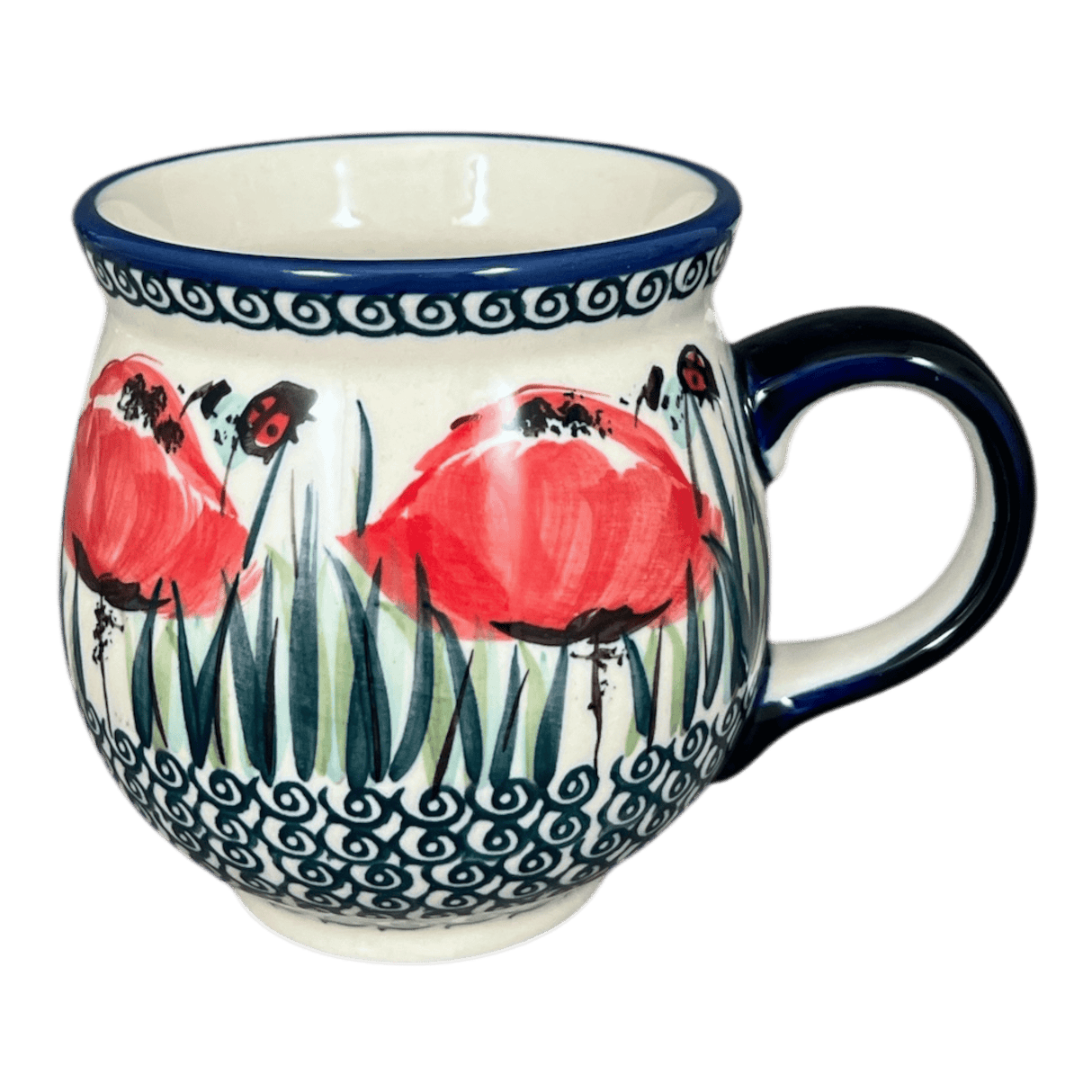 Mug, Belly Mug, 16 oz Large in "Poppy Paradise" by Manufaktura | K068S-PD01