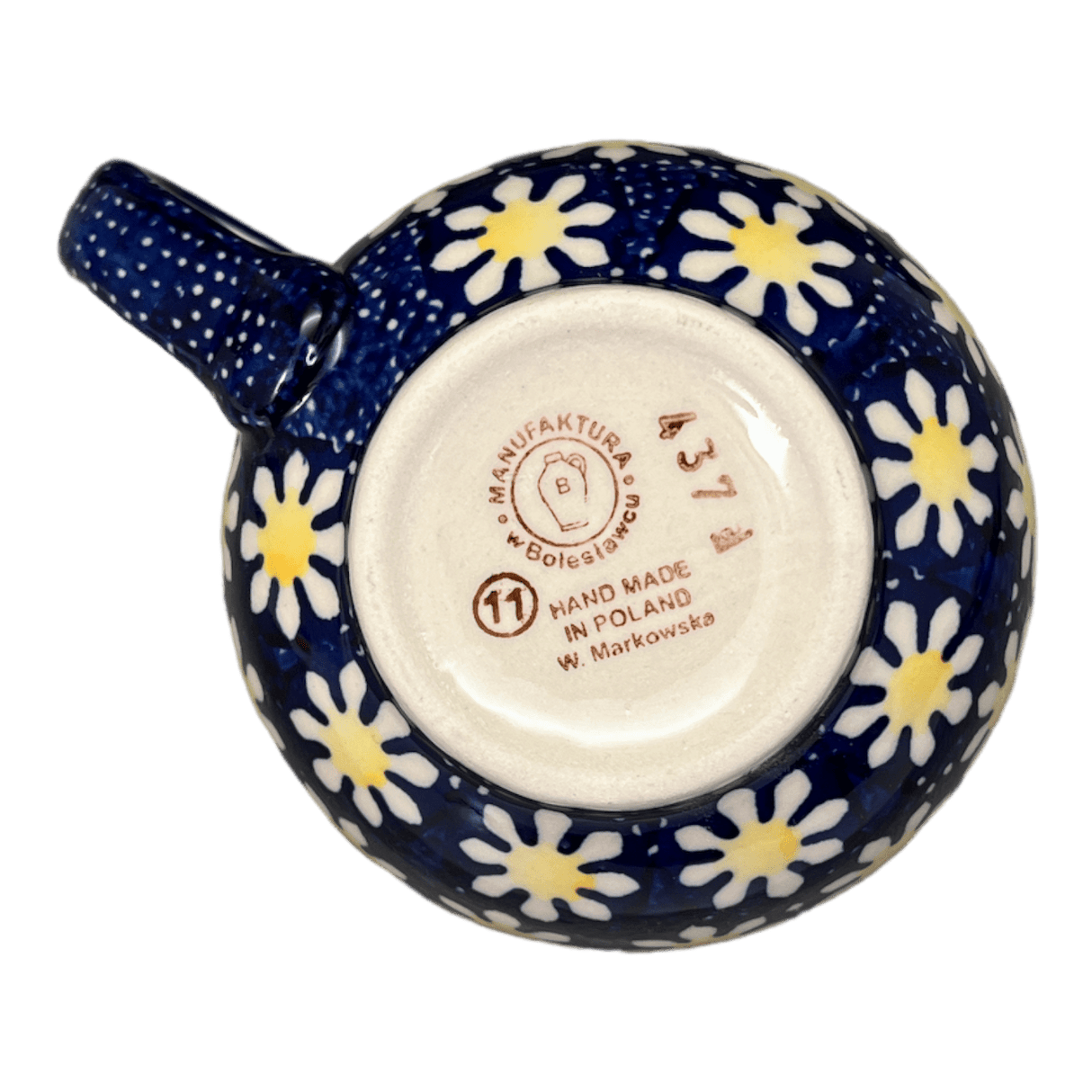 Mug, Belly Mug, 16 oz Large in "Mornin' Daisy" by Manufaktura | K068T-AM