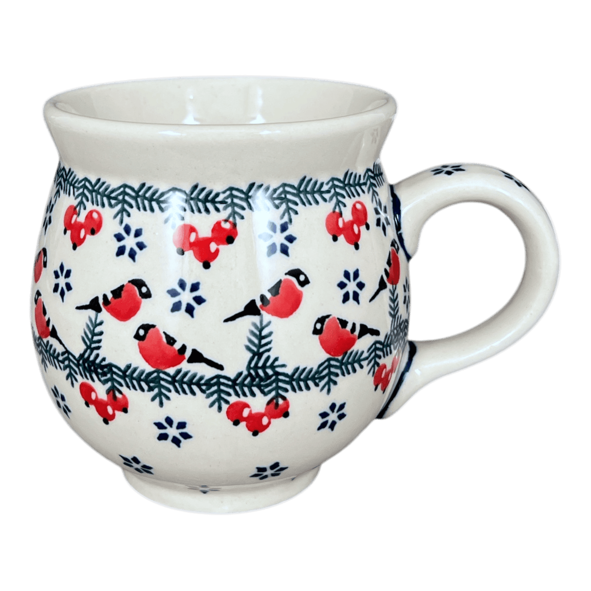 Mug, Belly Mug, 16 oz Large in "Red Bird" by Manufaktura | K068T-GILE