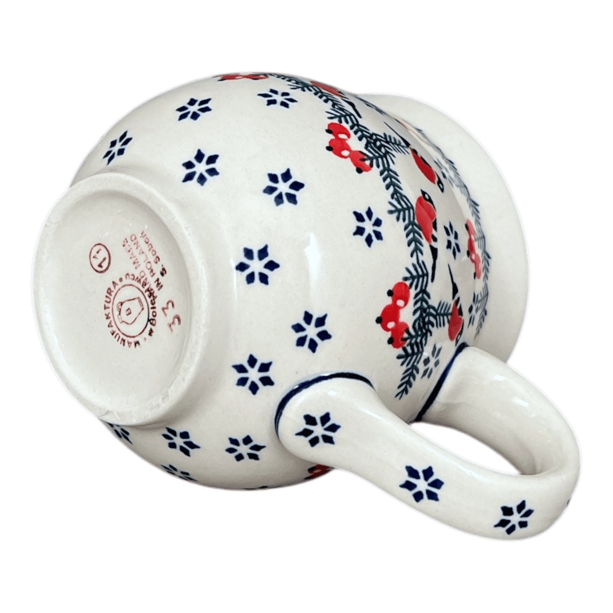 Mug, Belly Mug, 16 oz Large in "Red Bird" by Manufaktura | K068T-GILE