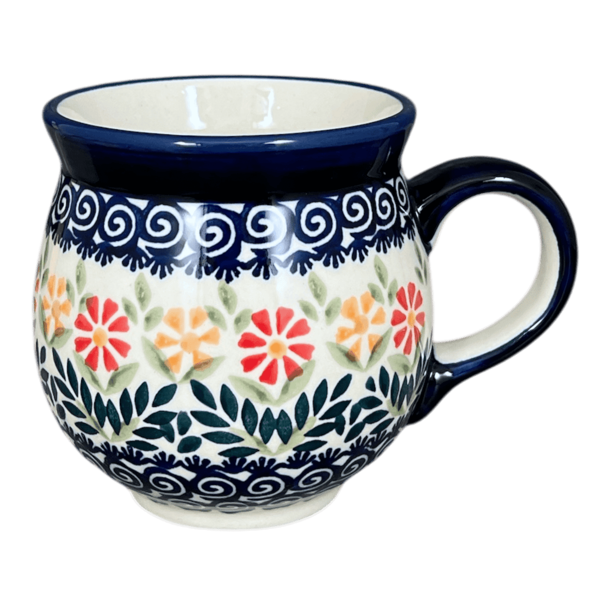 Mug, Belly Mug, 16 oz Large in "Flower Power" by Manufaktura | K068T-JS14