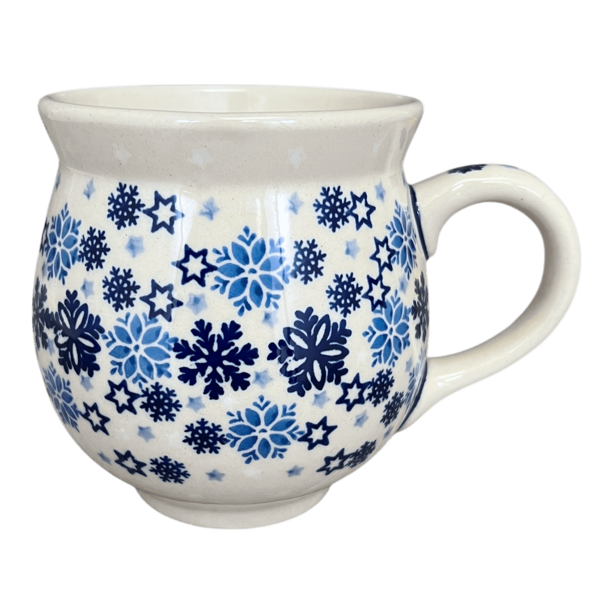 Mug, Belly Mug, 16 oz Large in "Snowstorm" by Manufaktura | K068T-PS36