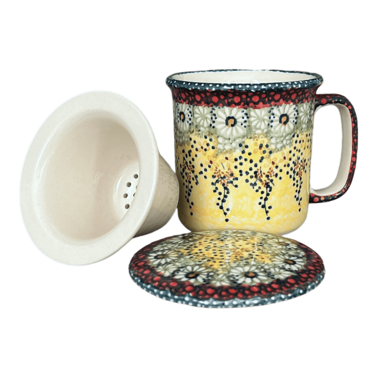 Mug, Tea Infuser Mug, 12 oz in "Sunshine Grotto" by Manufaktura | K073S-WK52